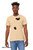 Weird cute cat graphic tee abstract animal shirt on tan Bella Canvas 3001 tee.