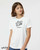 Youth wearing be present bee t shirt cute bee holding gift mindfulness pun graphic white tee.