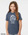 Youth wearing  funny reluctant action shirt cute warrior character Denim.