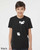 Quirky cat art t shirt black.