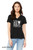 Portland sketch shirt hand drawn skyline graphic on women's v-neck black tee.