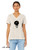 Drift t shirt minimalist astronaut floating in space stars calm graphic women's v-neck tee oat meal.
