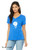 Floating space character v-neck shirt minimalist galaxy design true royal.