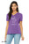 Model wearing funny namaste monster t shirt cute weird yoga  purple graphic tee.
