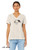 Mountain bat women's t shirt minimalist bat with wings shaped like mountains graphic tee oat meal v-neck.