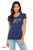 Night flier women's fitted t shirt cute minimalist bat graphic small winged creature tee on navy.