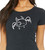 Close up of night flier women's fitted t shirt cute minimalist bat graphic small winged creature tee.