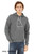 Grey Only Good Vibes graphic hoodie with simple triangle monster illustration