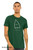 Green Only Good Vibes monster t-shirt with minimalist triangle creature illustration.