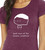 Close-up of simple hand-drawn character illustration with humorous existential phrase on maroon tee.