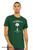 Man wearing philosophical monster illustration inspired by Descartes with humorous existential quote on an evergreen tee.