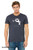 Man  wearing cute angry monster illustration with text “means i love you” printed on soft heather blue navy tee.