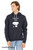 Playful dog graphic hoodie casual outfit heather navy