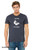 Man wearing quirky animal humor shirt i speak chicken design on navy tee.