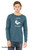 funny i speak chicken t shirt with cute bird drawing dip teal long sleeve tee.