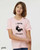 Youth wearing funny i speak chicken t shirt with cute bird drawing pink tee.