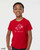 Youth wearing be patient bee t shirt funny nurse gift sick bee with thermometer healthcare humor tee. Color red.