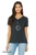 Aha! women's v-neck t shirt minimalist realization face graphic simple expression tee charcoal.