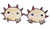 Small handmade axolotl stud earrings featuring round amphibian characters with feathery pink gills and simple expressive faces on a clean background.