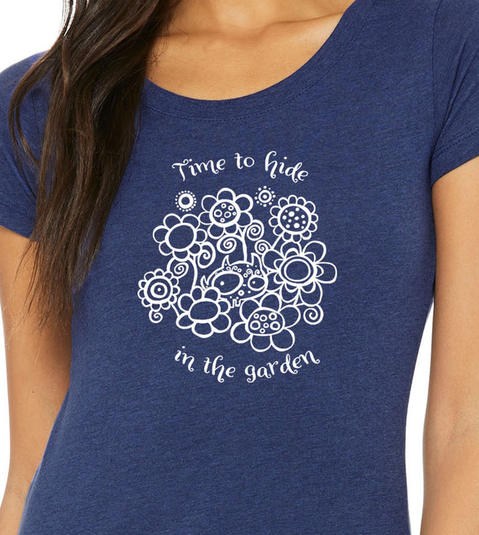 Close-up of hidden monster illustration tucked inside decorative flowers.