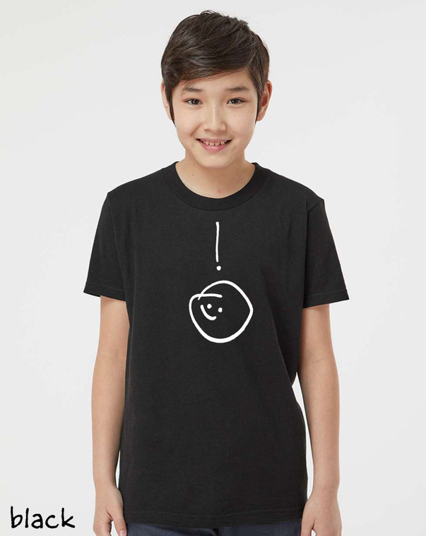 Aha! youth t shirt minimalist realization face graphic simple expression tee black.