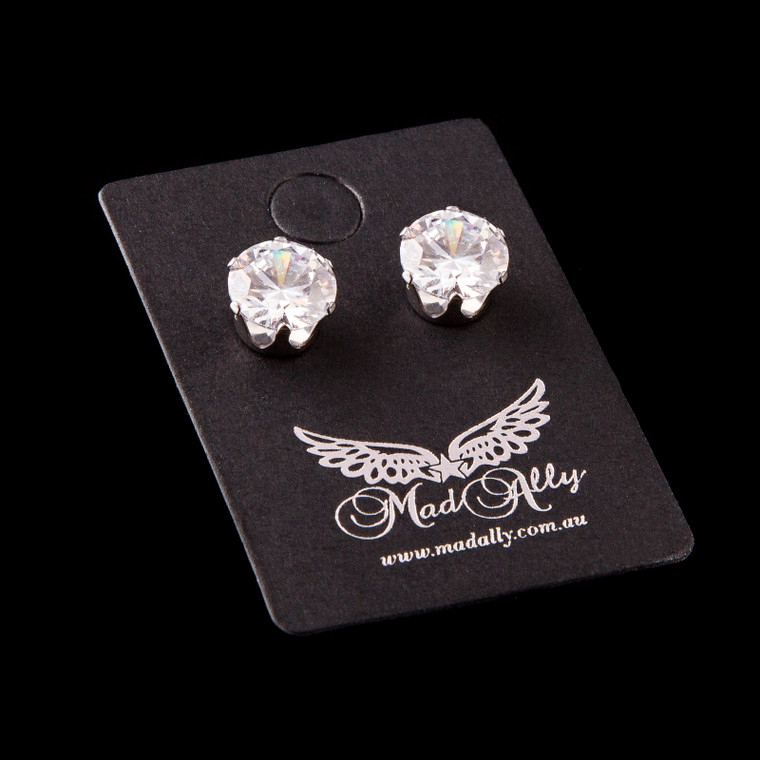 Diamante Stud Earrings 8mm