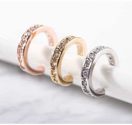 925 Silver Cubic One Row Ring Ear Cuff 925 Silver Cubic One Row Ring Ear Cuff