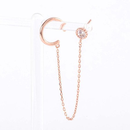 925 Silver Cubic Connected Ear Cuff 925 Silver Cubic Connected Ear Cuff