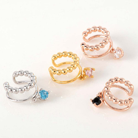 925 Silver Color Cubic Ear Cuff Five Color 925 Silver Color Cubic Ear Cuff Five Color