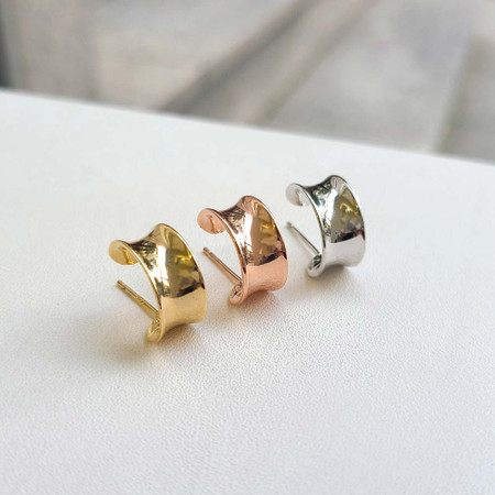 925 Silver Wide Wide Ring Earring 925 Silver Wide Wide Ring Earring