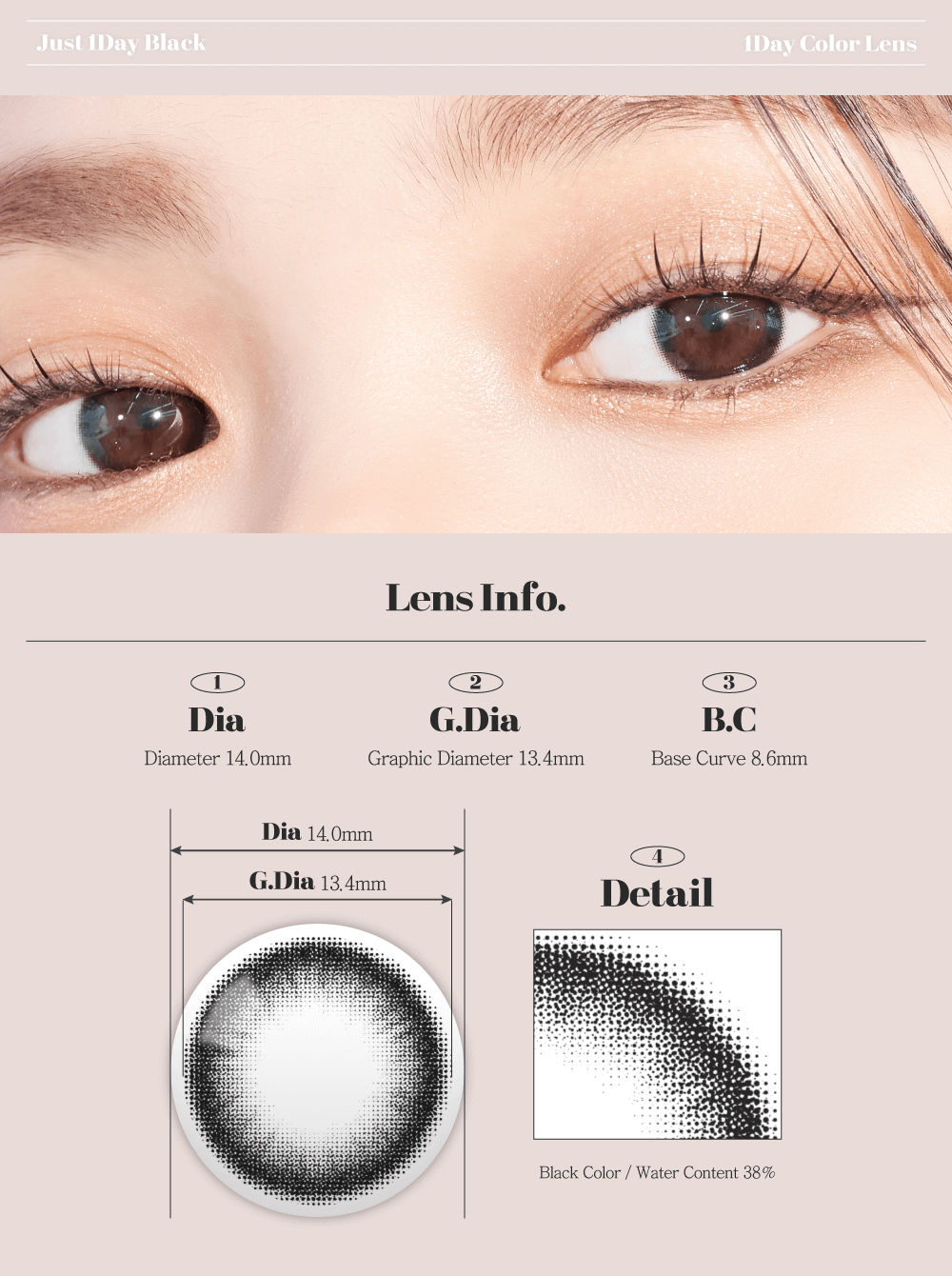 Third description images of Just Black (10pcs) Colored Contacts Lenses