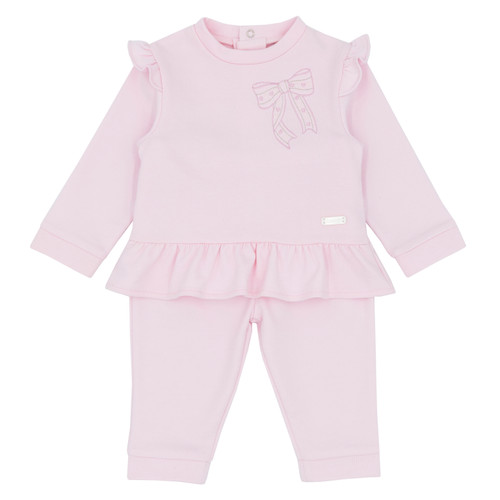 AMORE GIRLS LITTLE  BOW 2PC SET - PINK