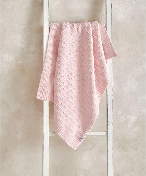 MAMAS & PAPAS CHENILLE BLANKET - PINK STRIPE MAMAS & PAPAS CHENILLE BLANKET - PINK STRIPE