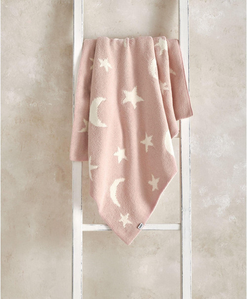 MAMAS & PAPAS CHENILLE BLANKET - PINK MOON/STAR MAMAS & PAPAS CHENILLE BLANKET - PINK MOON/STAR