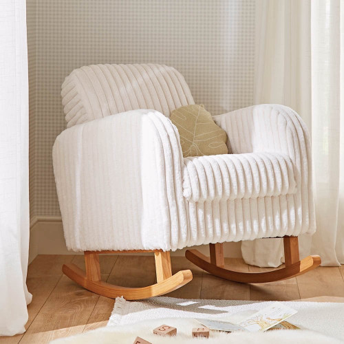 CUDDLE CO ETTA FAUX FUR NURSING CHAIR - CREAM