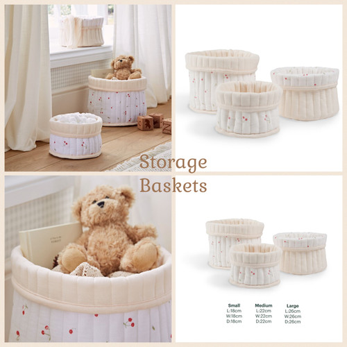 CUDDLE CO - STORAGE BASKETS - DITSY CHERRY