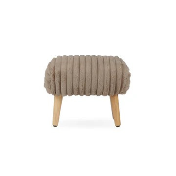 CUDDLE CO - ETTA FOOT STOOL - FAUX FUR - MINK