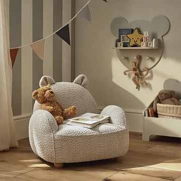 CUDDLE CO - ETTA BEAR KIDS CHAIR - BOUCLE MUSHROOM