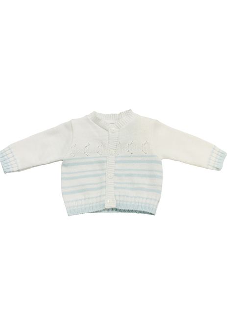 PEX - BOYS KNITTED CARDIGAN - WHITE/BLUE