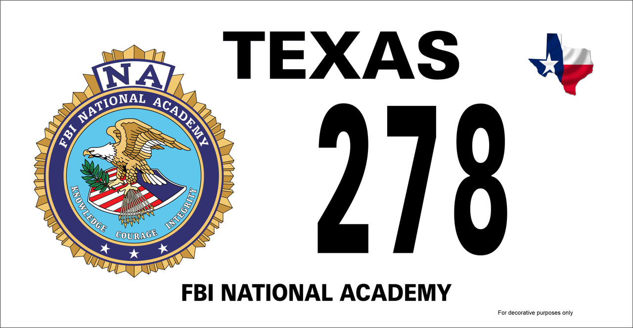 FBI NA License Plate