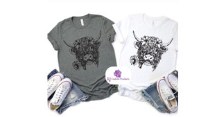 Highland cow with Sunflower