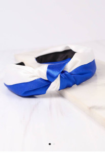 Badger Blue and White headband