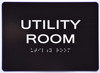 ADA BLACK FLOOR NUMBER -TACTILE GRAPHICS GRADE SIGN