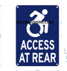 ACCESS AT REAR SIGN- BLUE BACKGROUND