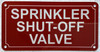 sprinkler shut-off valve sign/sprinkler shut