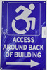 ACCESS AROUND BACK OF BUILDING SIGN-