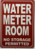 Water meter room Sign