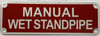 Sign Manual Wet Standpipe