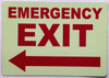 Glow-In-the-Dark Aluminium (EMERGENCY EXIT LEFT ARROW)