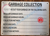 Garbage Collection Dates Sign - HPD Sign (Brush Aluminum, Size 7x10 inch, 4 Holes)_ ref 251105